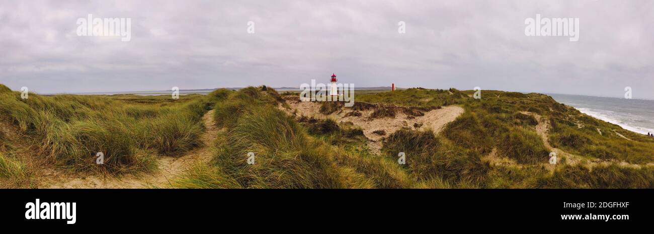 Panorama Del Lighthouse List West, Sylt, Germania Foto Stock