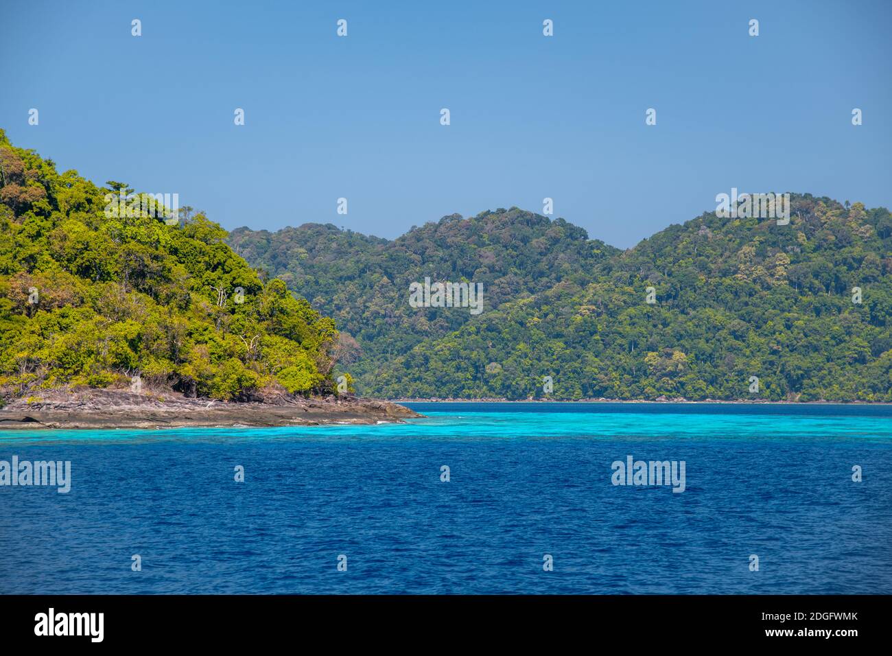 Parco nazionale MU Ko Surin. Fantastiche acque cristalline della Thailandia Foto Stock