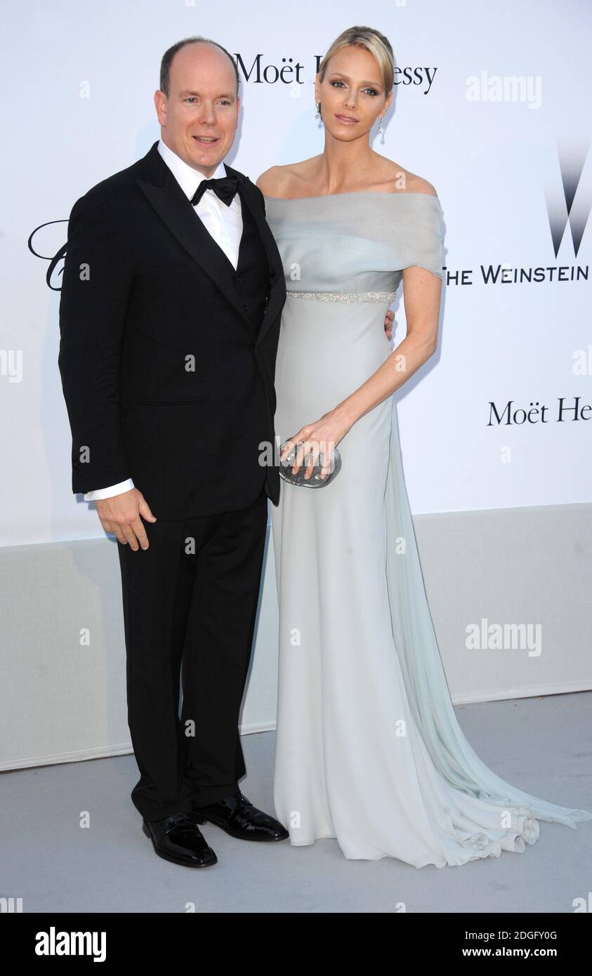 S.A.R. il Principe Alberto di Monaco e Charlene Wittstock arrivano all'amFAR Cinema Against Aids Gala, Hotel Du Cap, Eden Roc, Antibes. Foto Stock