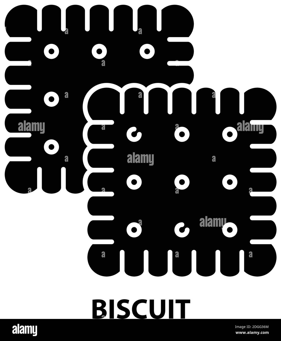 icona biscotto, segno vettoriale nero con tratti modificabili, illustrazione concettuale Illustrazione Vettoriale