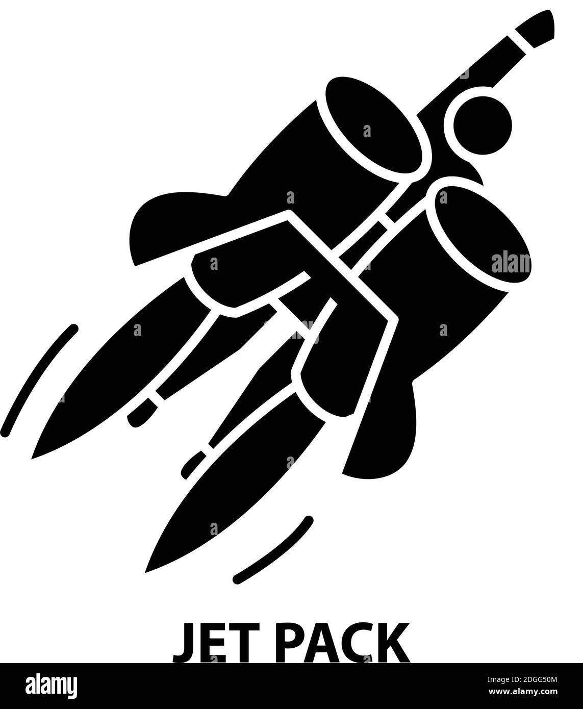 icona jet pack, segno vettoriale nero con tratti modificabili, illustrazione concettuale Illustrazione Vettoriale