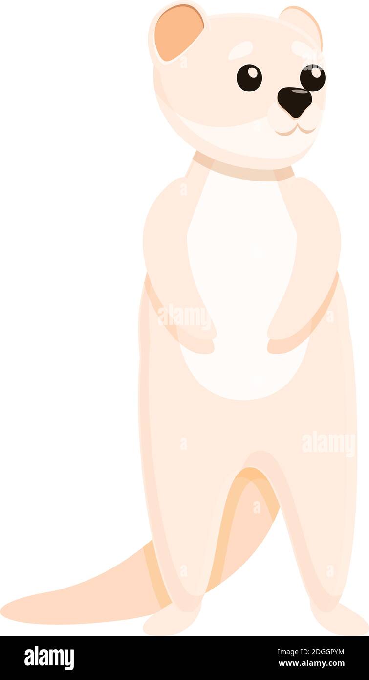 Icona mink bianco invernale. Cartoon di inverno bianco mink vettore icona per il web design isolato su sfondo bianco Illustrazione Vettoriale