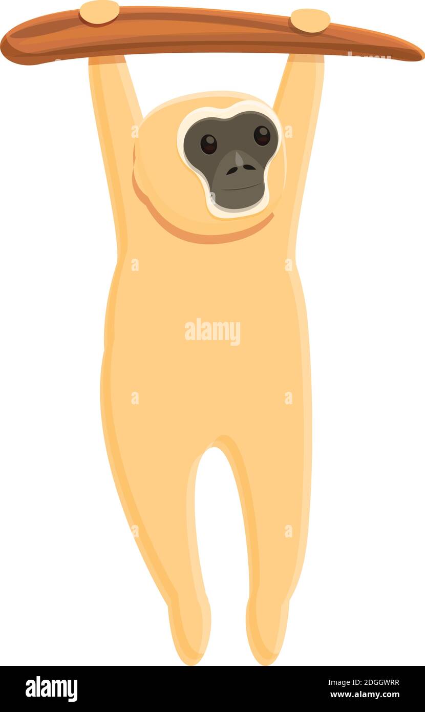 Icona di Gibbon mammifero. Cartoon di gibbon vettore icona di mammifero per il web design isolato su sfondo bianco Illustrazione Vettoriale