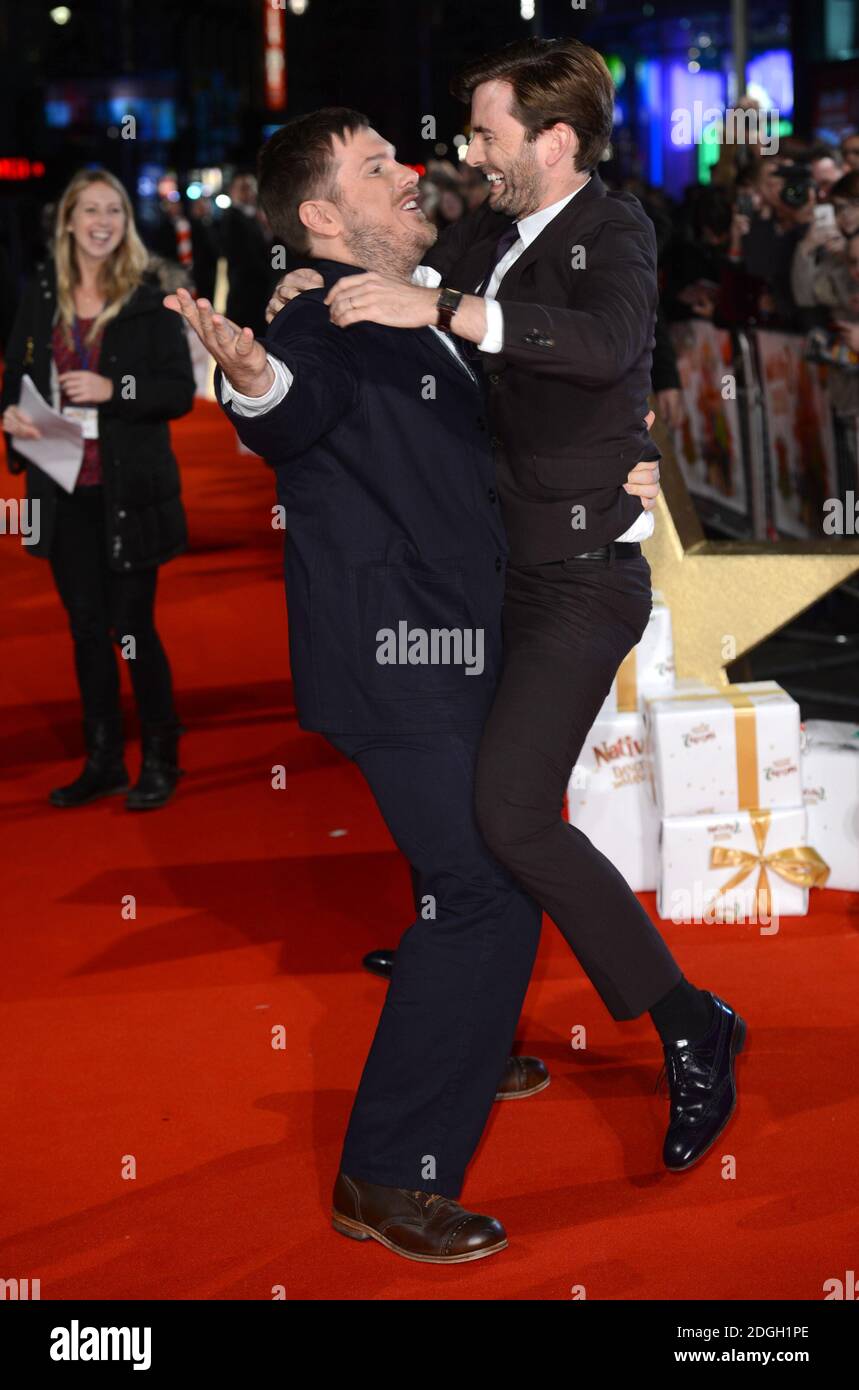 David Tennant e Marc Wootton arrivano alla prima di Natività 2, Empire Cinema, Leicester Square, Londra. Foto Stock