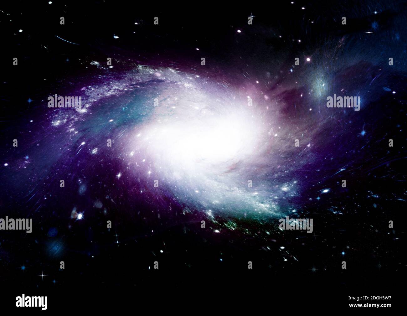 Stelle, polvere e gas della nebulosa in una galassia lontana Foto Stock