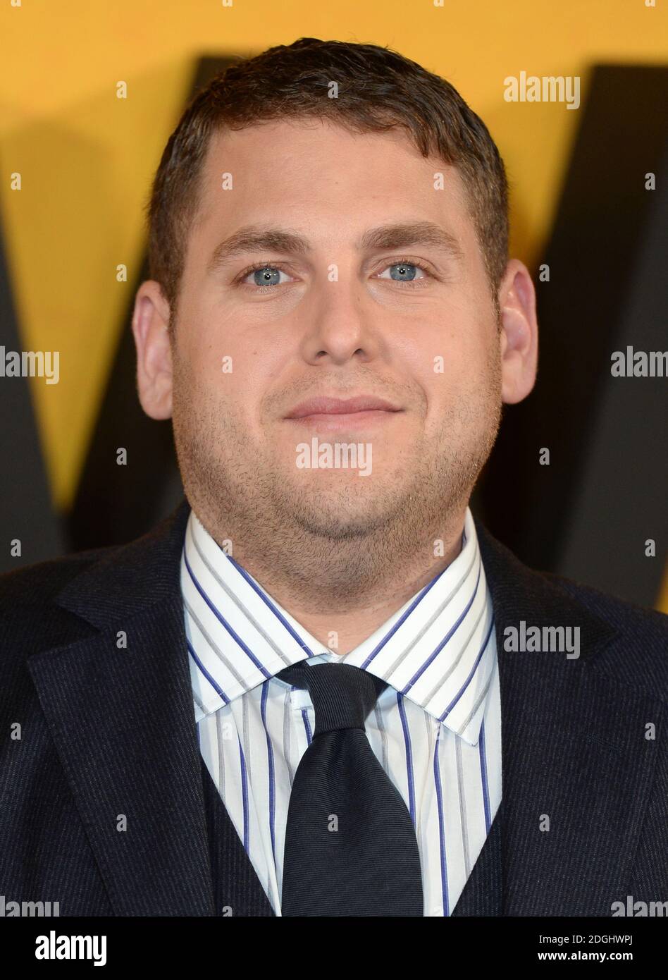 Jonah Hill arriva al Wolf of Wall Street UK Premiere, Odeon Cinema, Leicester Square, Londra. Foto Stock