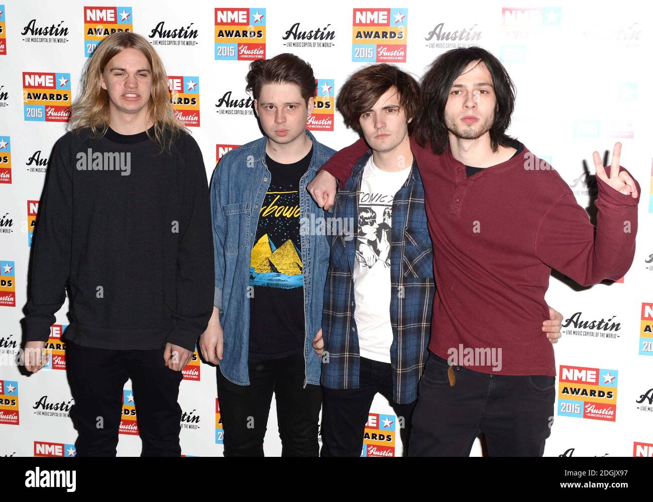 Le inenas che hanno partecipato ai NME Awards 2015 con Austin Texas tenuto Alla O2 Academy Brixton di Londra Foto Stock