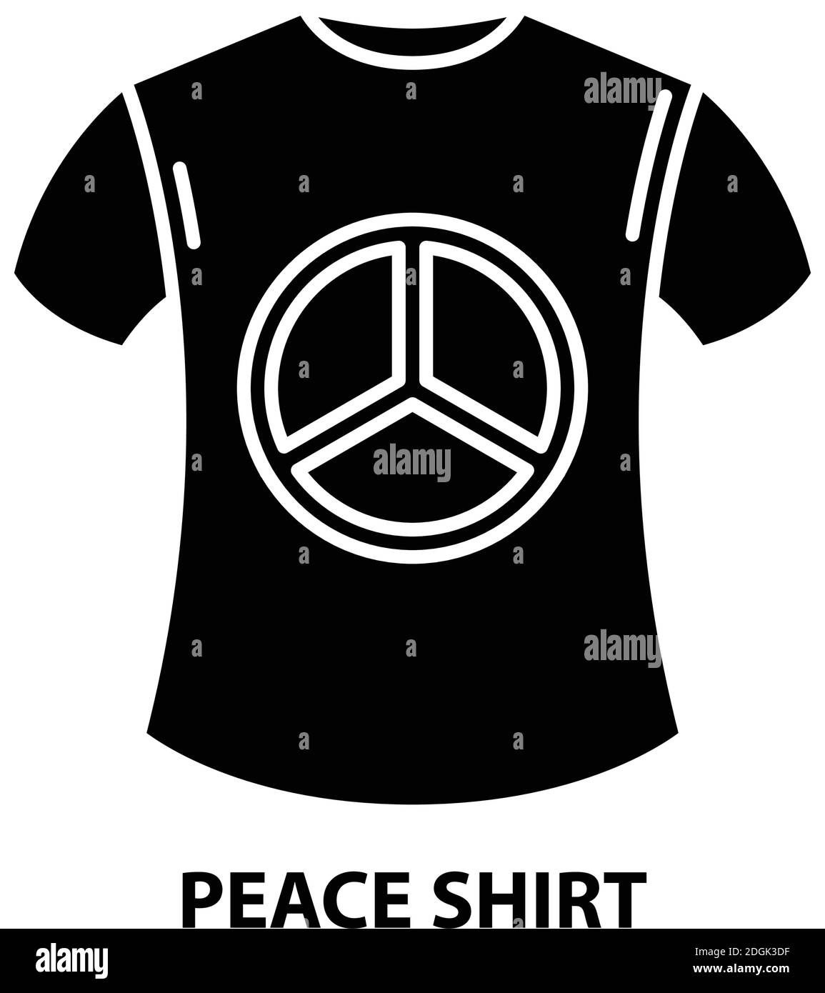 icona della camicia di pace, segno vettoriale nero con tratti modificabili, illustrazione concettuale Illustrazione Vettoriale