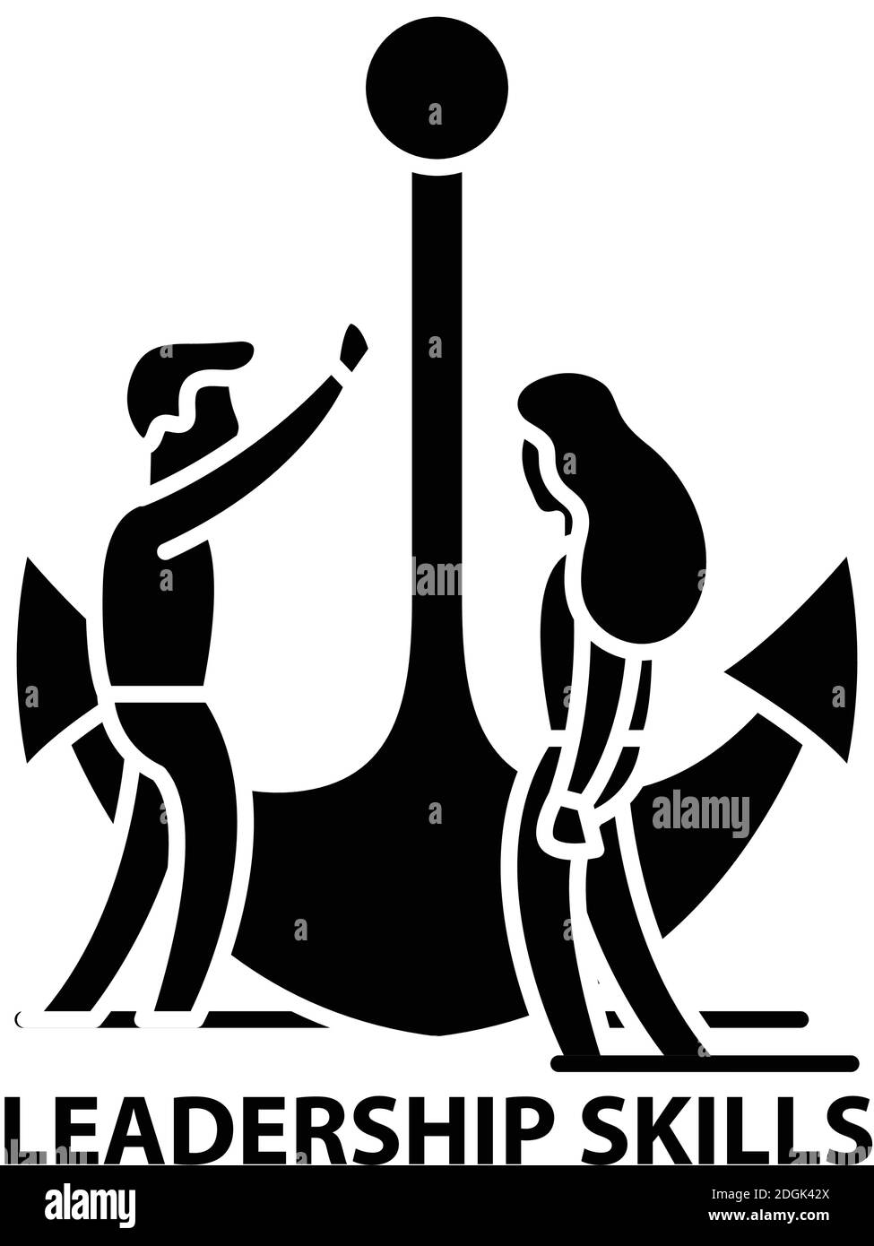 icona delle abilità di leadership, segno vettoriale nero con tratti modificabili, illustrazione concettuale Illustrazione Vettoriale