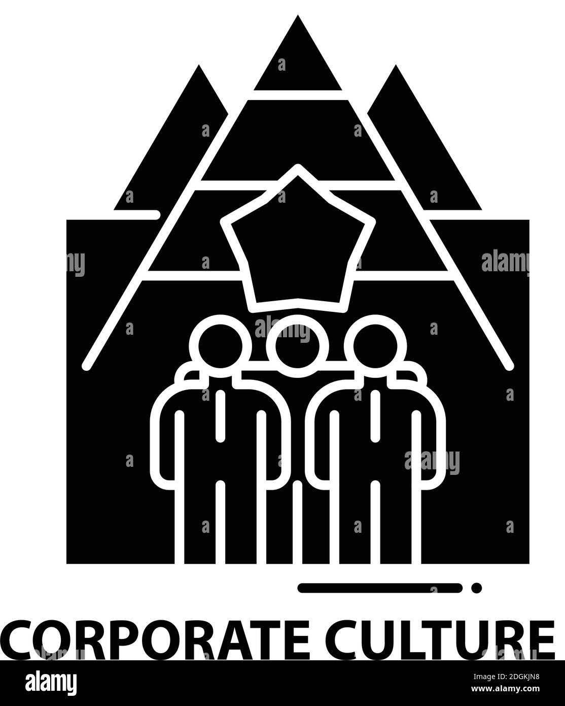 icona della cultura aziendale, segno vettoriale nero con tratti modificabili, illustrazione concettuale Illustrazione Vettoriale