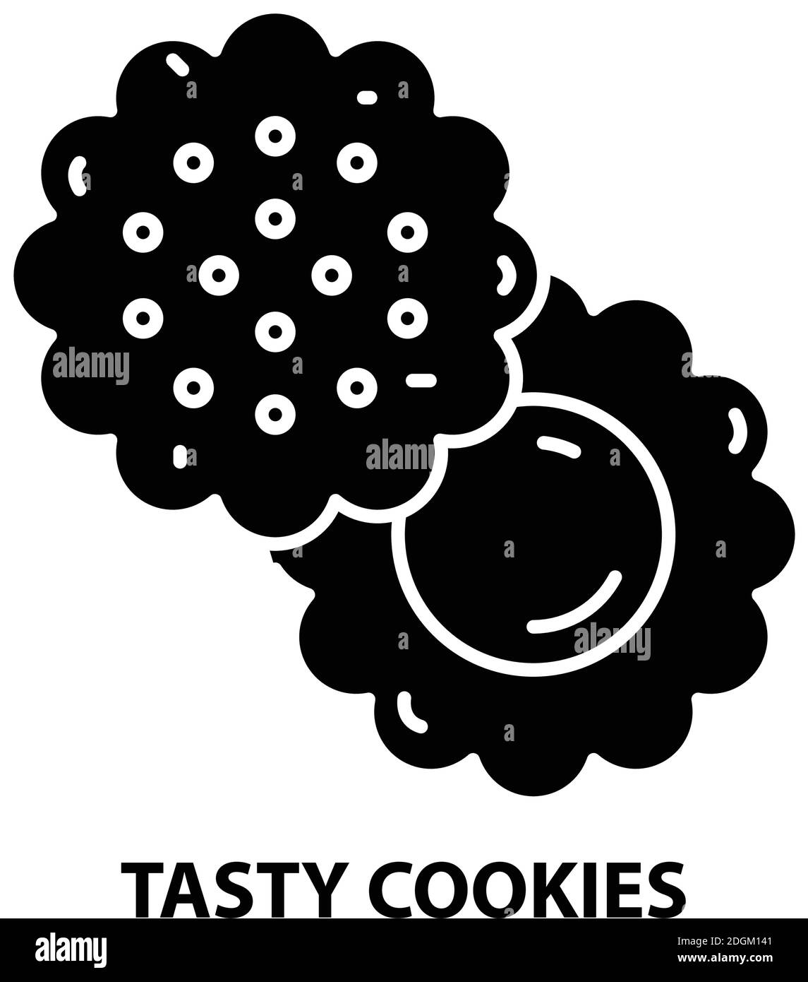 icona dei cookie gustosi, segno vettoriale nero con tratti modificabili, illustrazione concettuale Illustrazione Vettoriale
