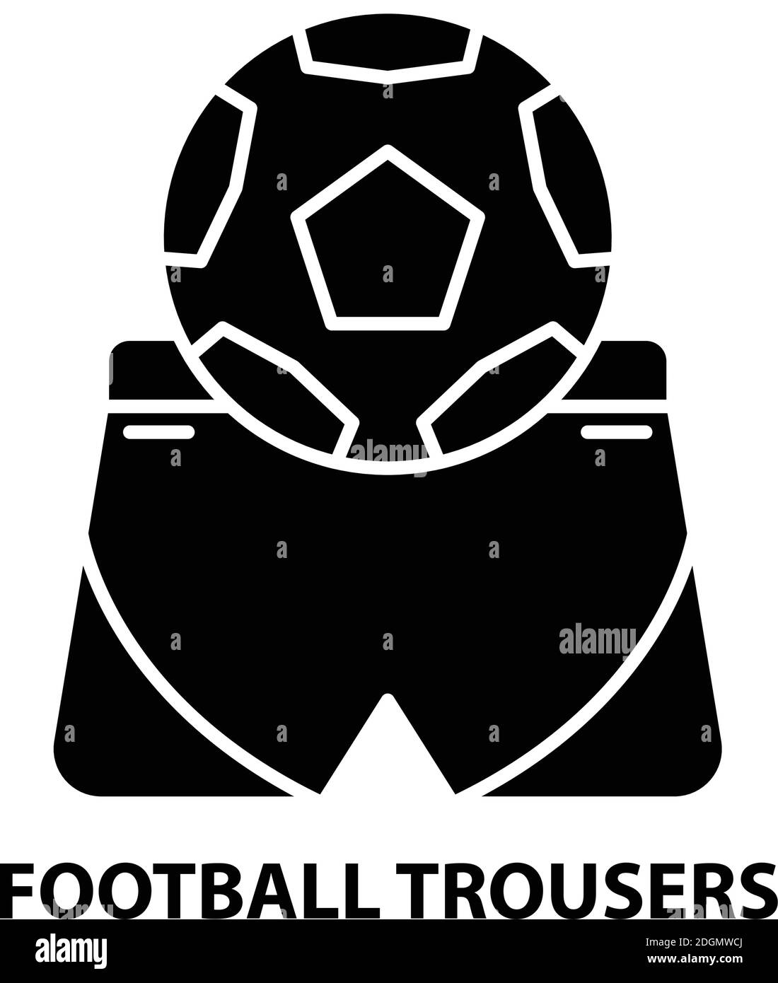 icona pantaloni da calcio, segno vettoriale nero con tratti modificabili, illustrazione concettuale Illustrazione Vettoriale
