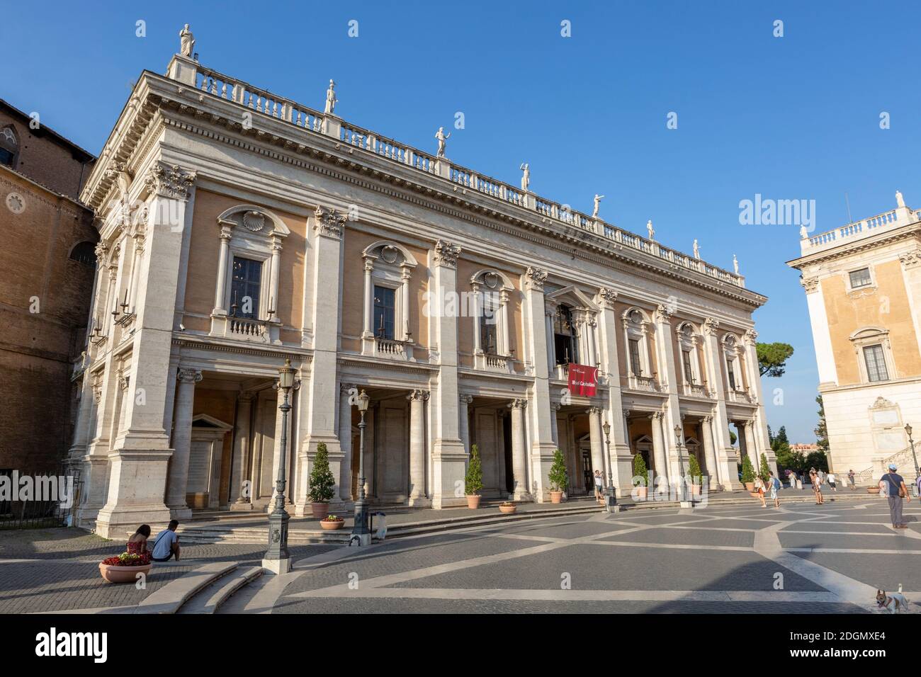 Il Palazzo nuovo in Piazza del Campidoglio Roma Foto Stock