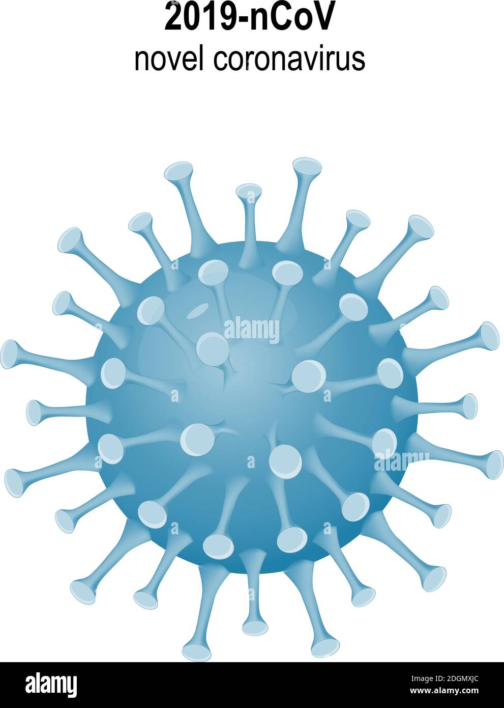 COVID-19. Icona, simbolo o unità del virus corona. Allarme pandemico globale di Coronavirus. 2019-nCoV malattia respiratoria acuta Illustrazione Vettoriale