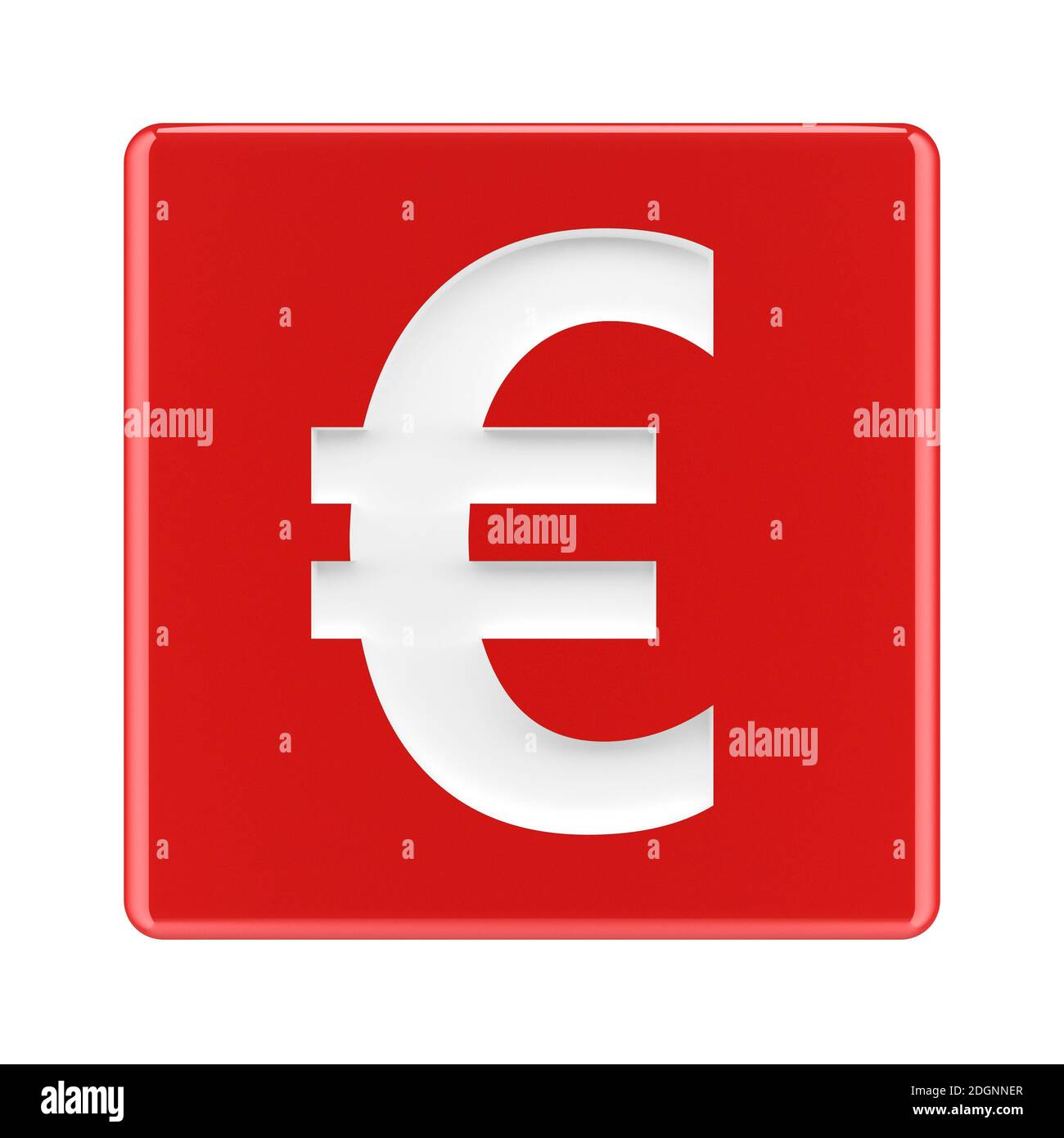 3D simbolo euro rendering - Illustrazione Foto Stock
