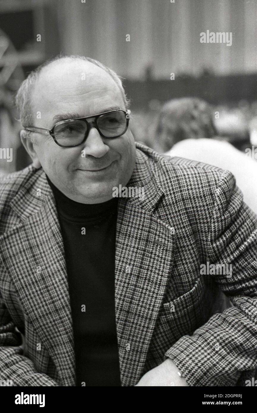1979-04-01. Virgilijus Mundrys - giornalista sportivo lituano, commentatore televisivo. Foto Stock