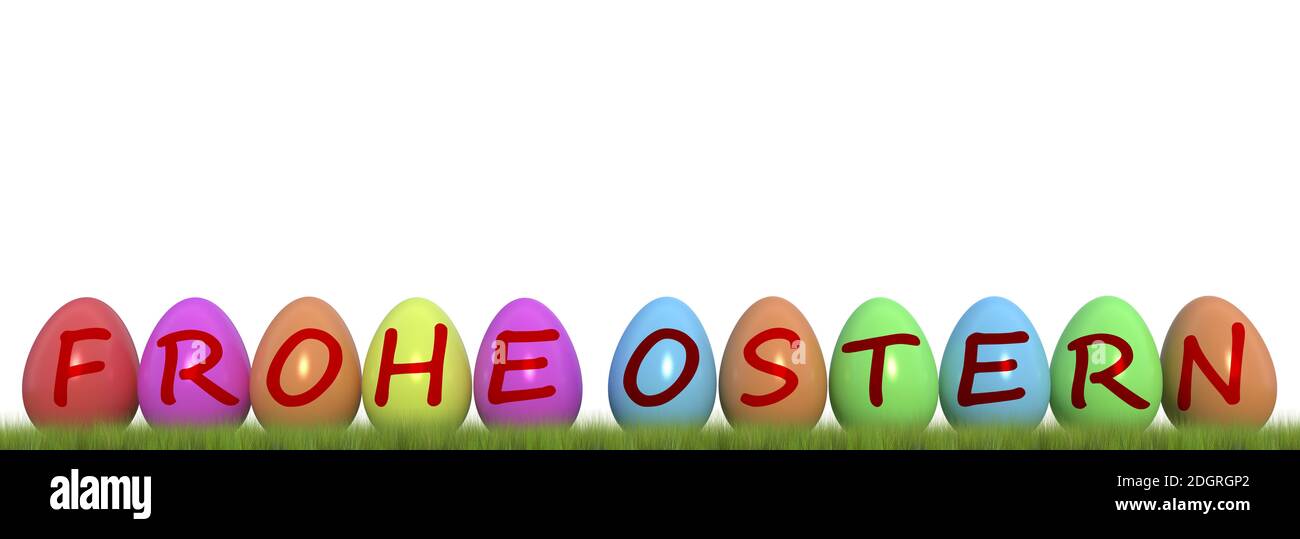 Buona pasqua con uovo colorato - Illustrazione Foto Stock