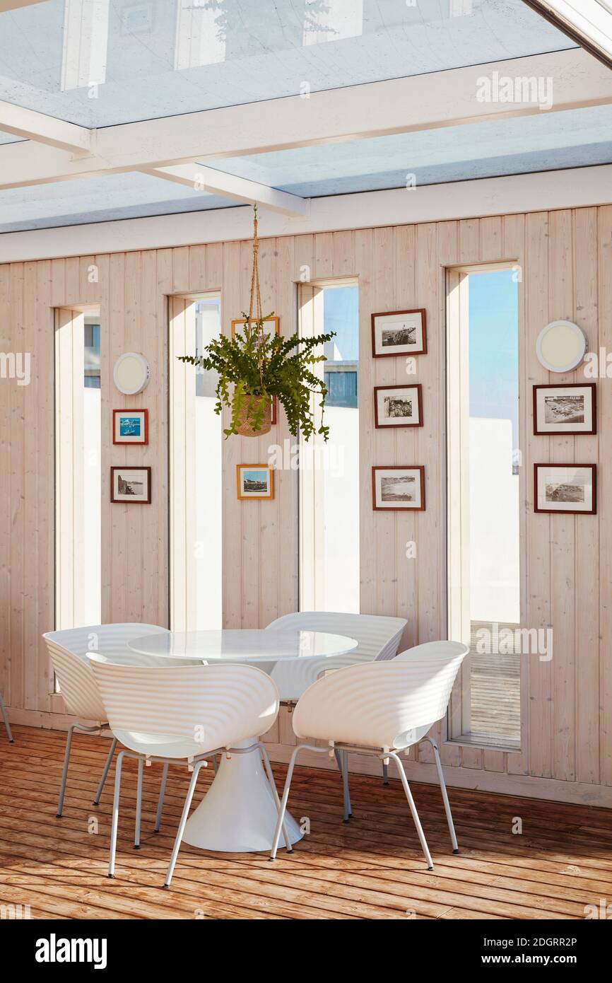 Interni dell'hotel di design contemporaneo Memmo Baleeira a Sagres, Algarve, Portogallo Foto Stock
