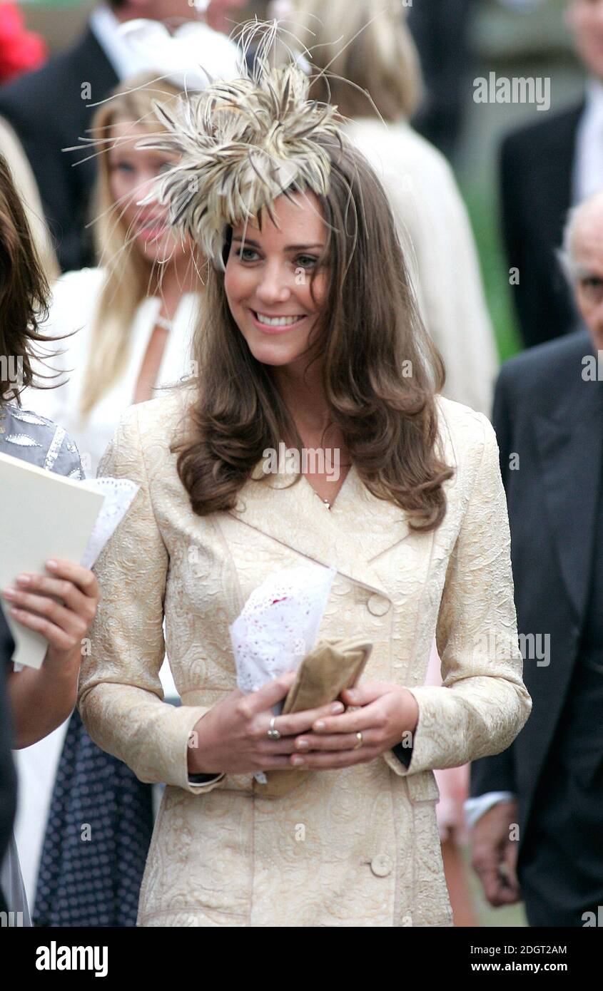 Kate Middleton lascia la Chiesa di San Ciriaco. Foto Stock