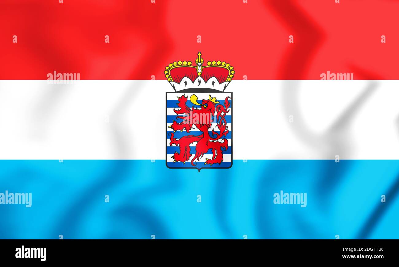 3D Bandiera della provincia di Lussemburgo, Belgio. 3D'illustrazione. Foto Stock