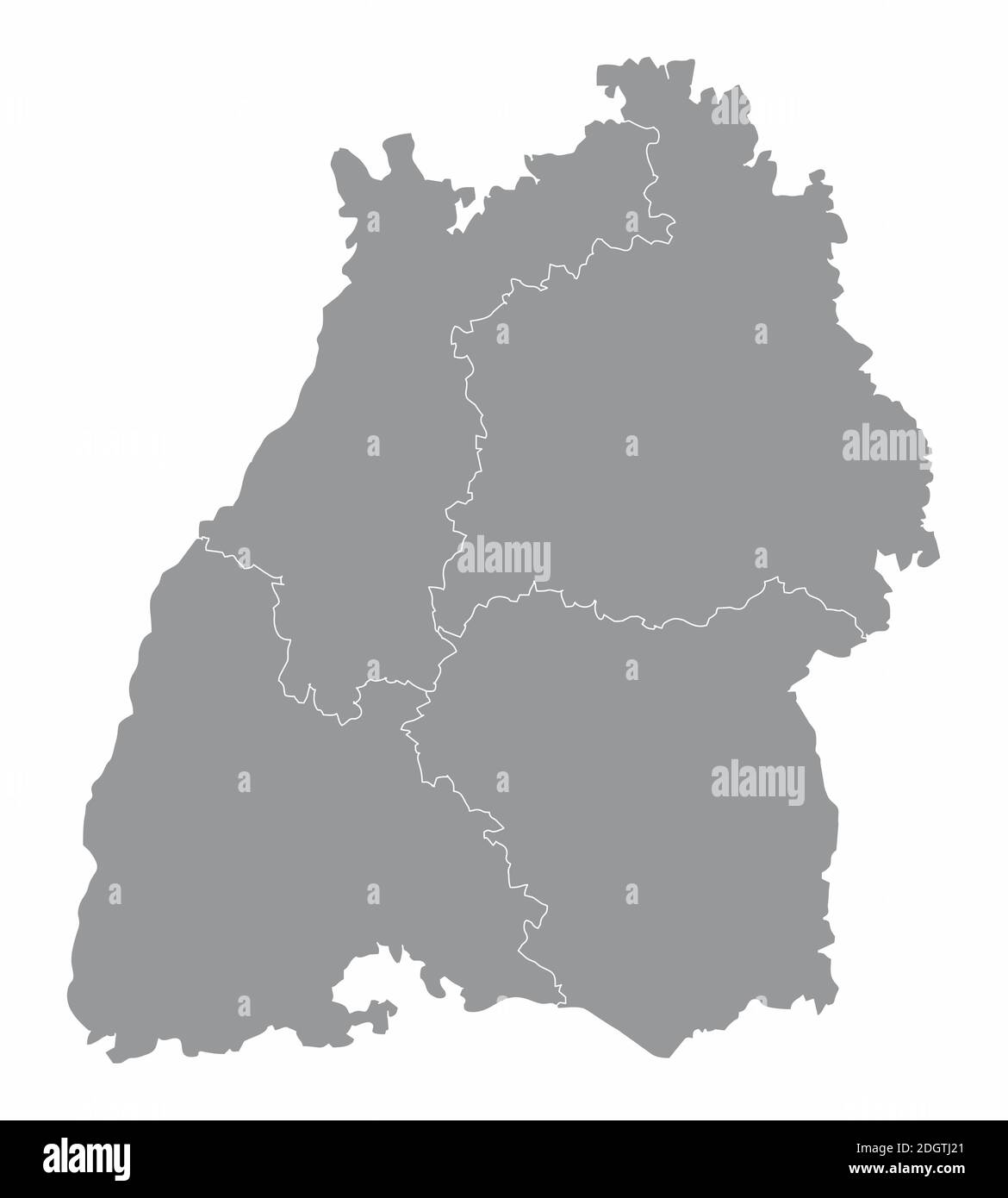 Mappa dello stato di Baden-Wurttemberg Illustrazione Vettoriale