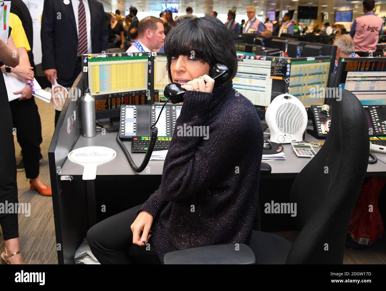 Claudia Winkleman durante il 14° evento annuale del BGC Charity Day tenutosi presso il BGC Partners, One Churchill Place, Londra. Il credito fotografico dovrebbe essere: Doug Peters/EMPICS Foto Stock