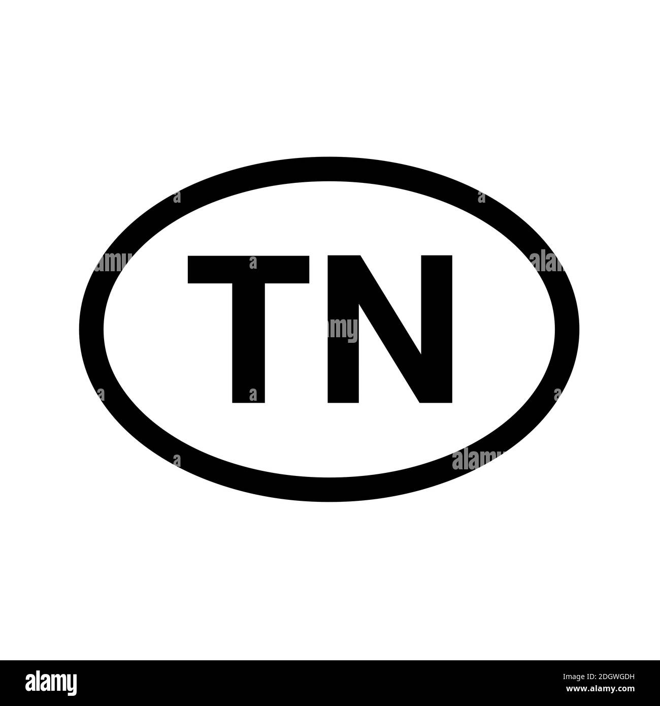 Prefisso del paese immatricolazione del veicolo Tunisia Foto Stock