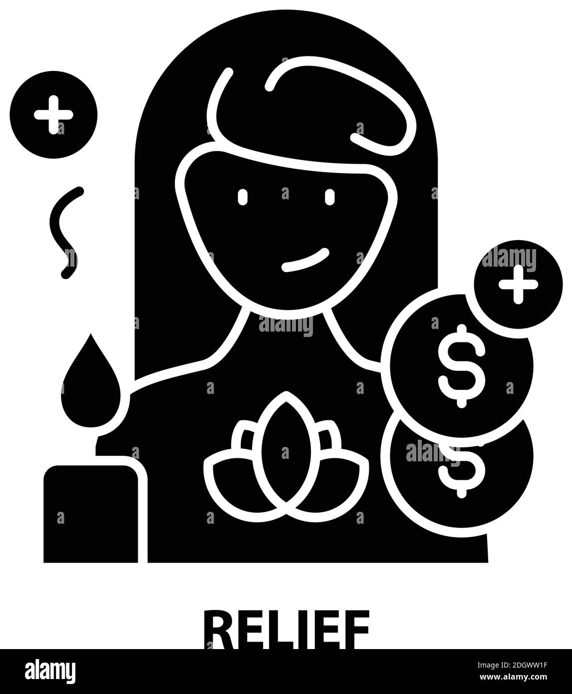 icona rilievo, segno vettoriale nero con tratti modificabili, illustrazione concettuale Illustrazione Vettoriale