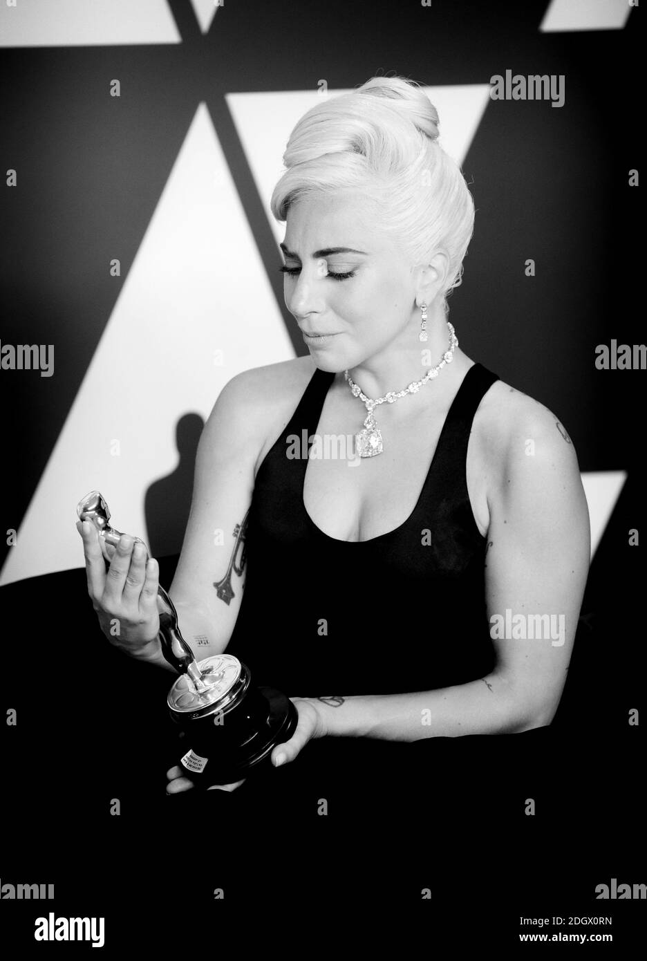 Lady Gaga vince il miglior Oscar della canzone originale nella sala stampa al 91esimo Premio dell'Accademia tenuto al Dolby Theatre di Hollywood, Los Angeles, USA. Il credito fotografico dovrebbe essere: Doug Peters/EMPICS. Foto Stock