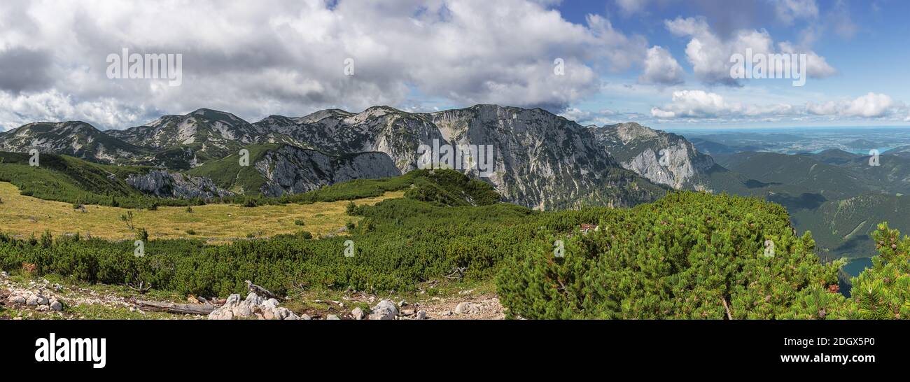 Vista dalla cima dell'Alberfeldkogel sui dintorni area Foto Stock