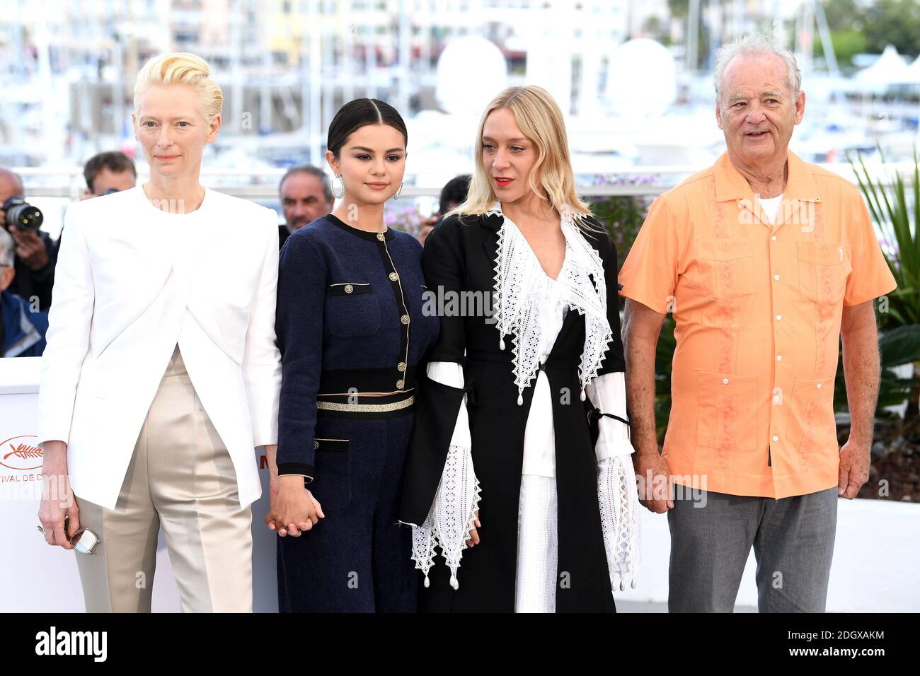 Tilda Swinton, Selena Gomez, Chloe Sevigny e Bill Murray (da sinistra a destra) partecipano alla fotocellula The Dead Do't Die, durante il 72esimo Festival del Cinema di Cannes. Il credito fotografico dovrebbe essere: Doug Peters/EMPICS Foto Stock