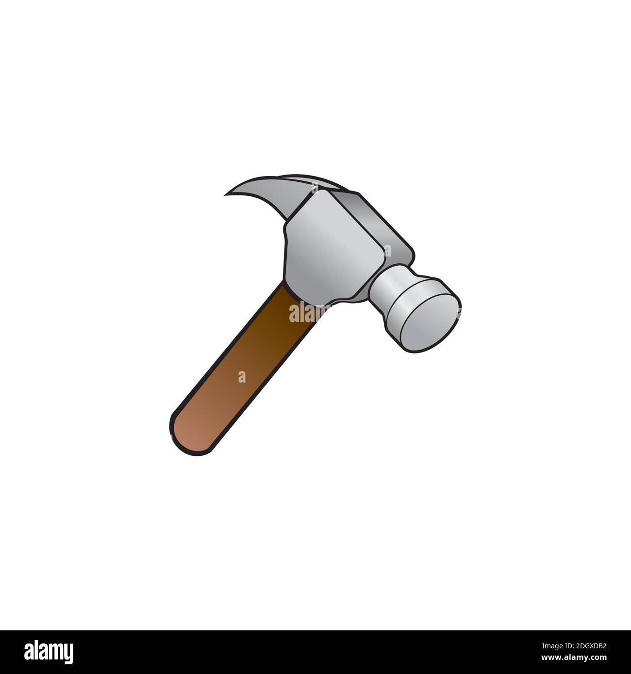 Illustrazione del progetto del martello da costruzione Illustrazione Vettoriale
