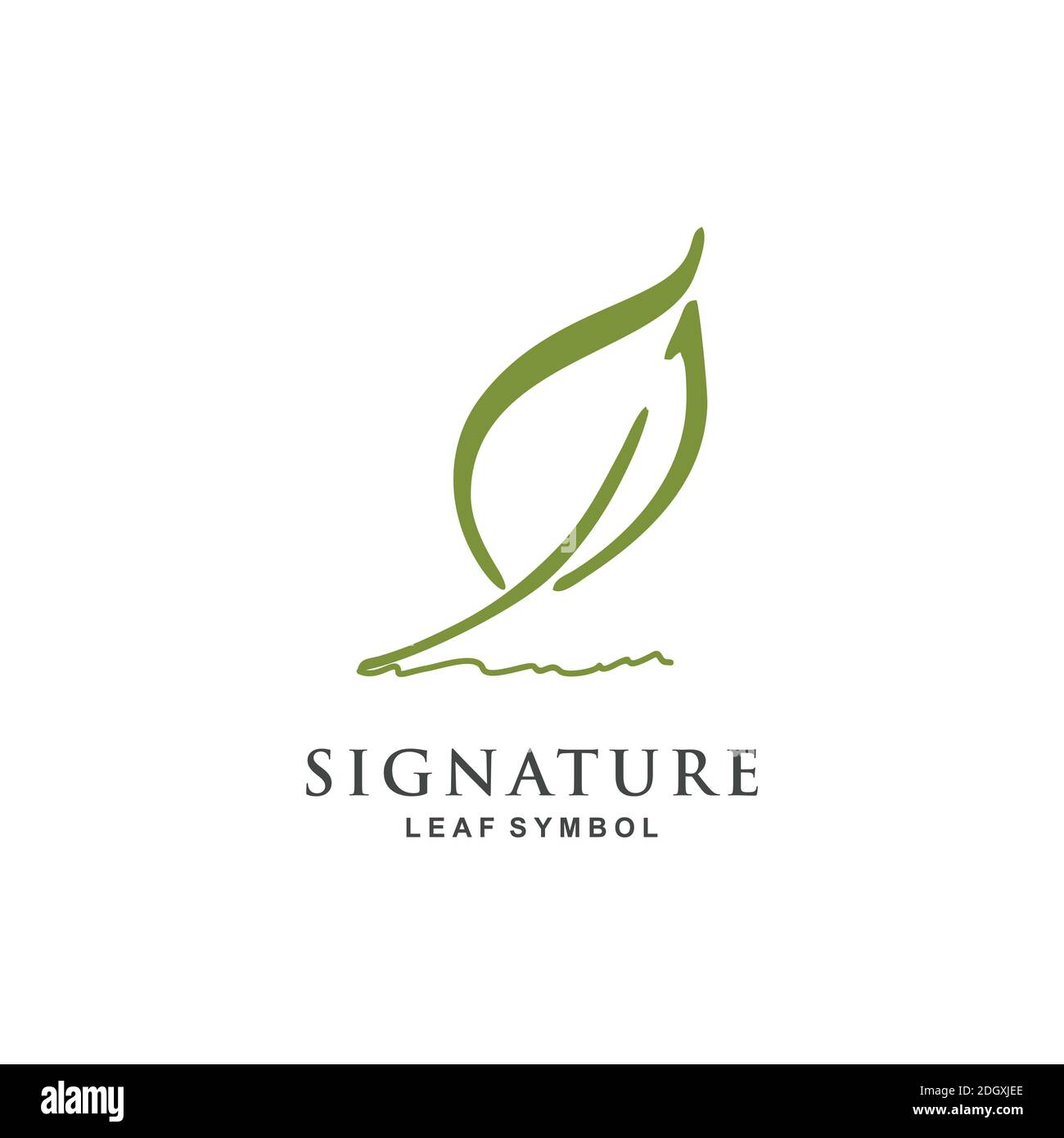 Design minimalista con logo Quill Pen Signature Illustrazione Vettoriale