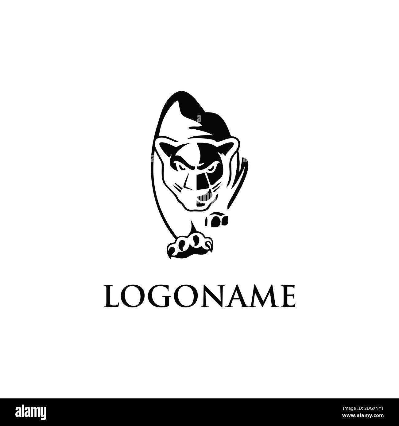 simbolo del logo dell'icona tigre Illustrazione Vettoriale