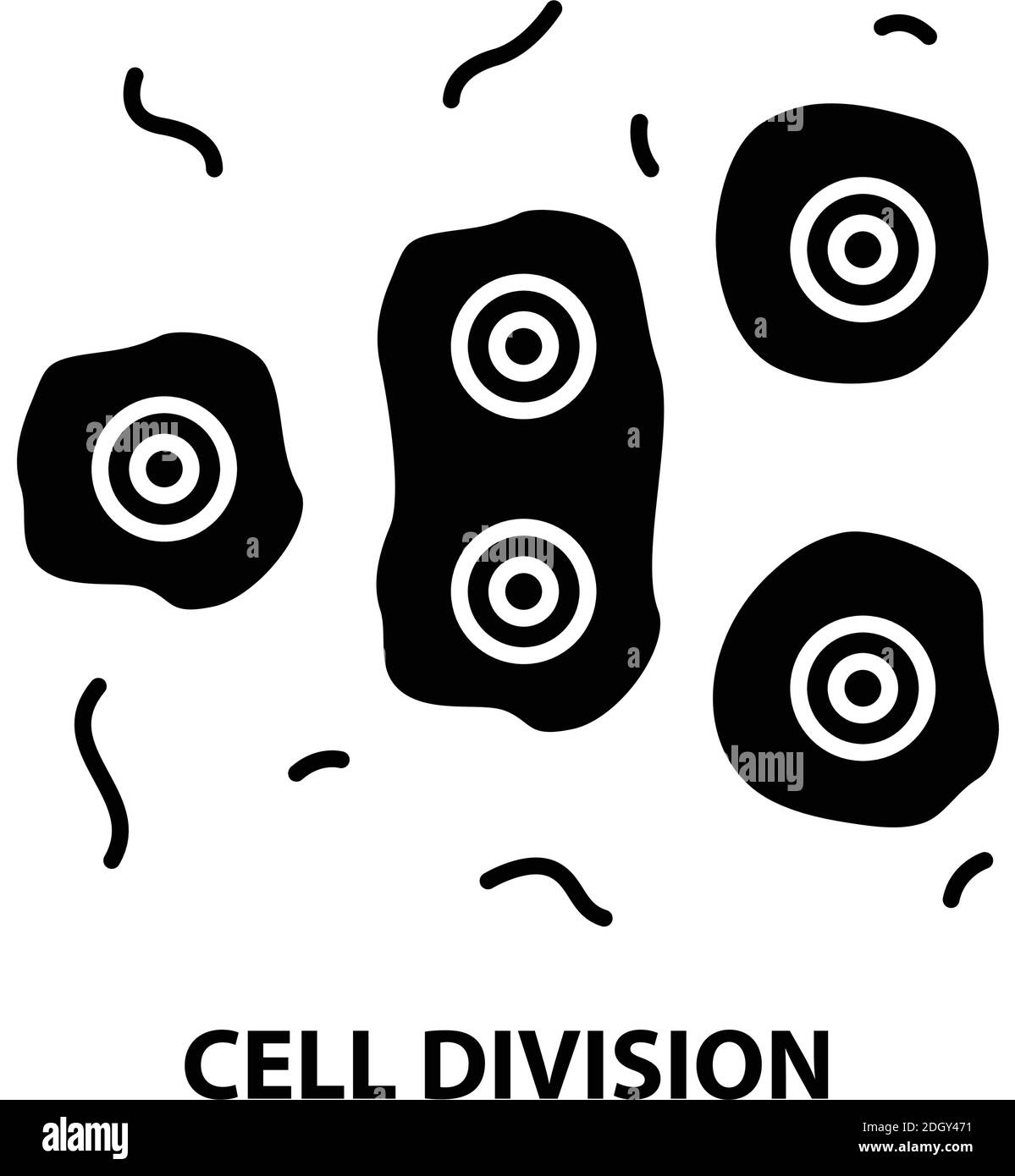 icona divisione cella, segno vettoriale nero con tratti modificabili, illustrazione concettuale Illustrazione Vettoriale