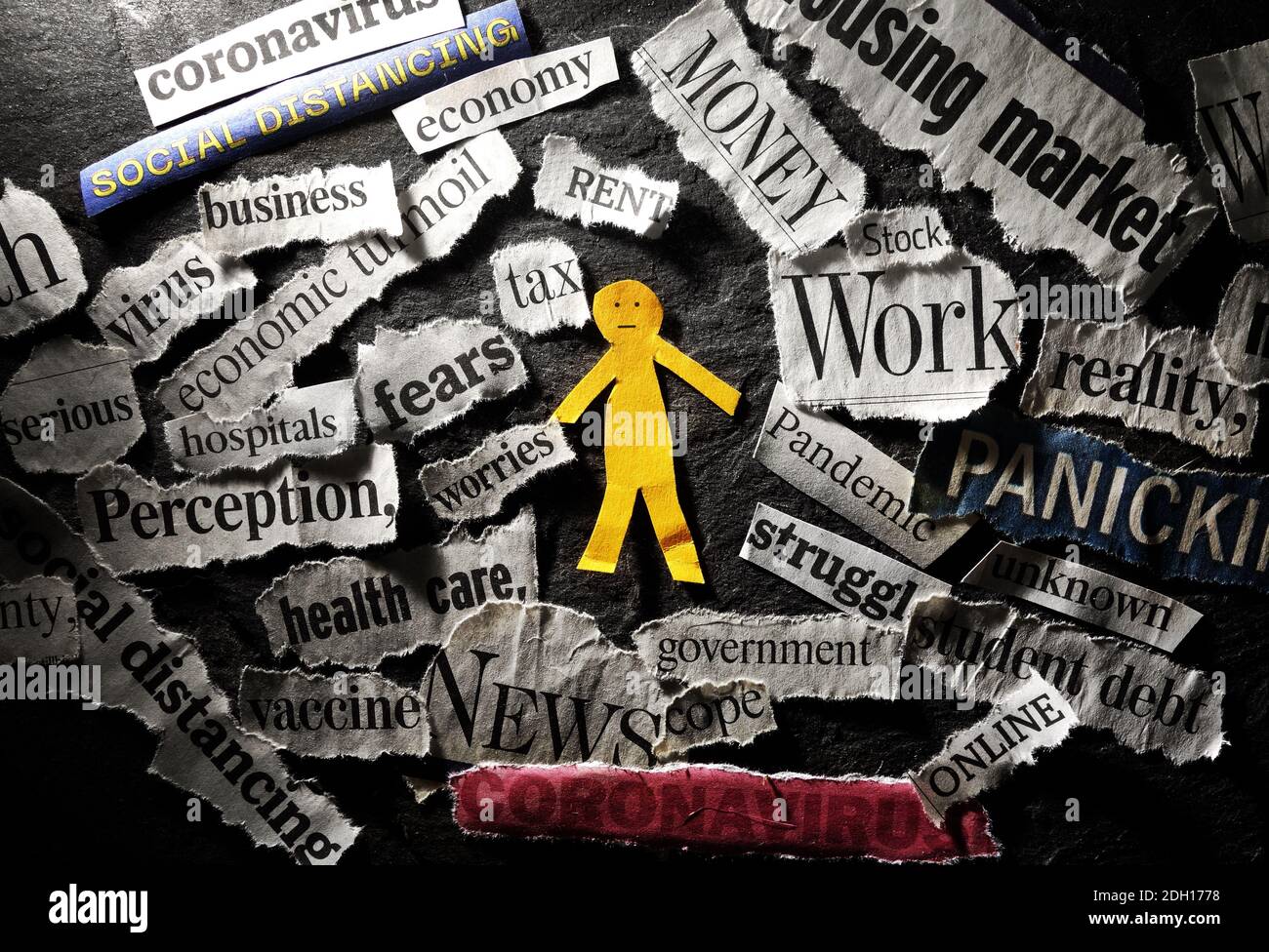 Notizie su coronavirus ed economia Foto Stock