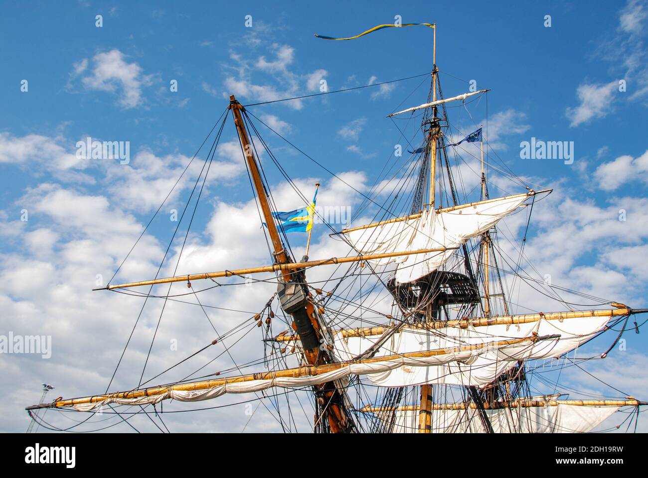 Götheborg nel porto di Norrköping durante il suo tour del Mar Baltico nel 2008. È una replica moderna dello storico East Indiaman Götheborg i, una nave a vela w Foto Stock