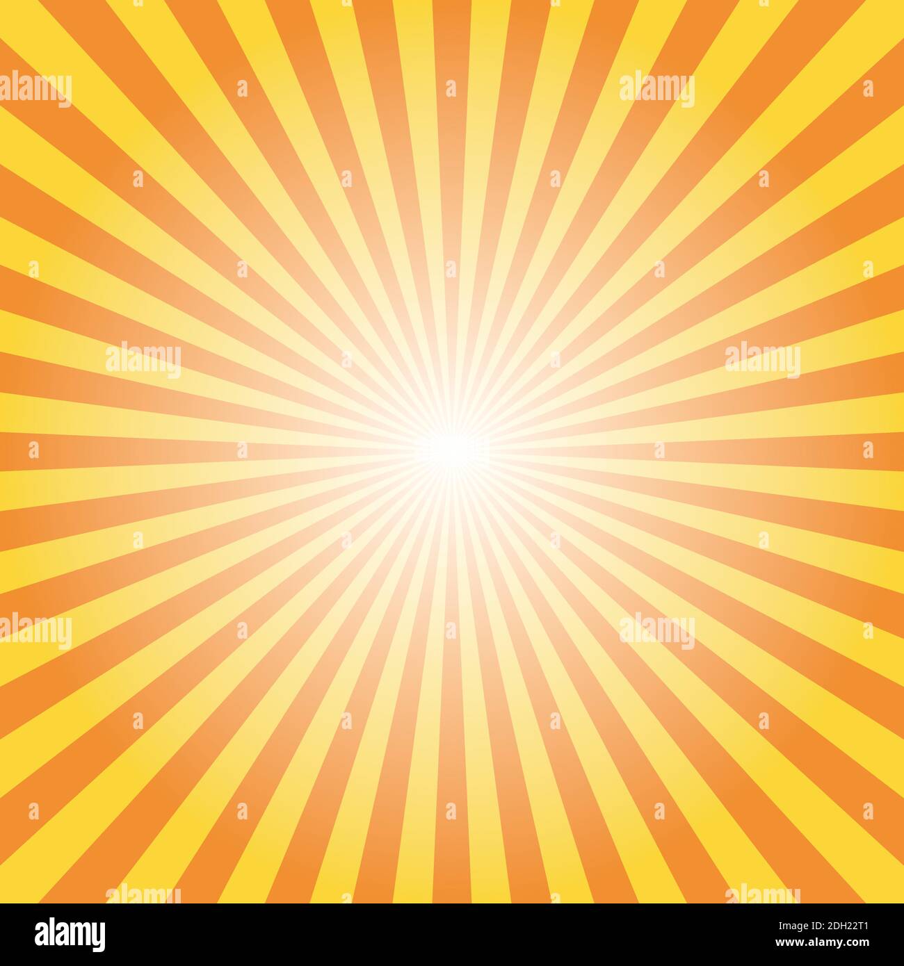 Astratto giallo Sunburst backgound. Raggi vettoriali in disposizione radiale. Illustrazione Vettoriale