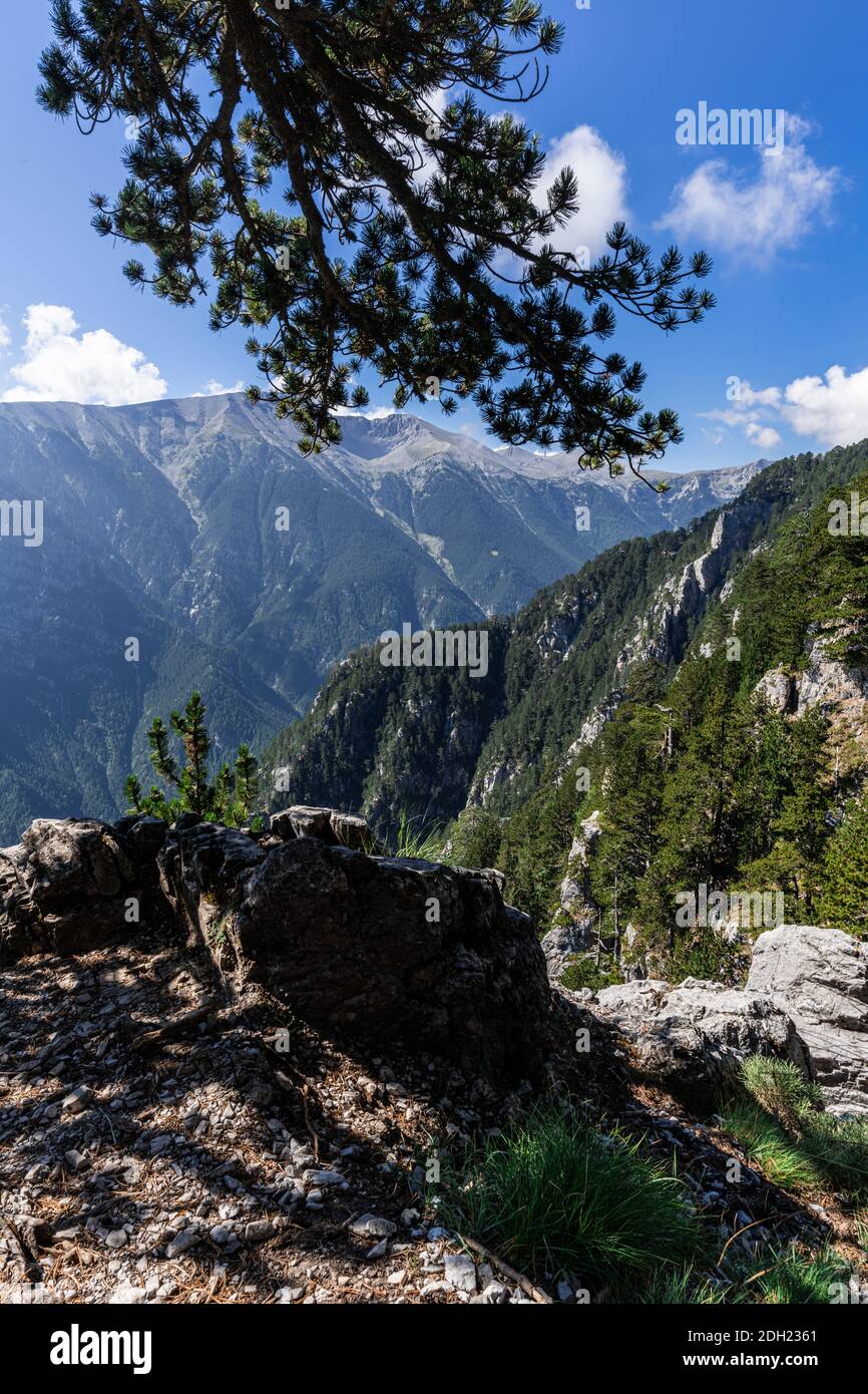 Olimpo di montagna in grecia. Paesaggio alpico in alta quota. Foto Stock