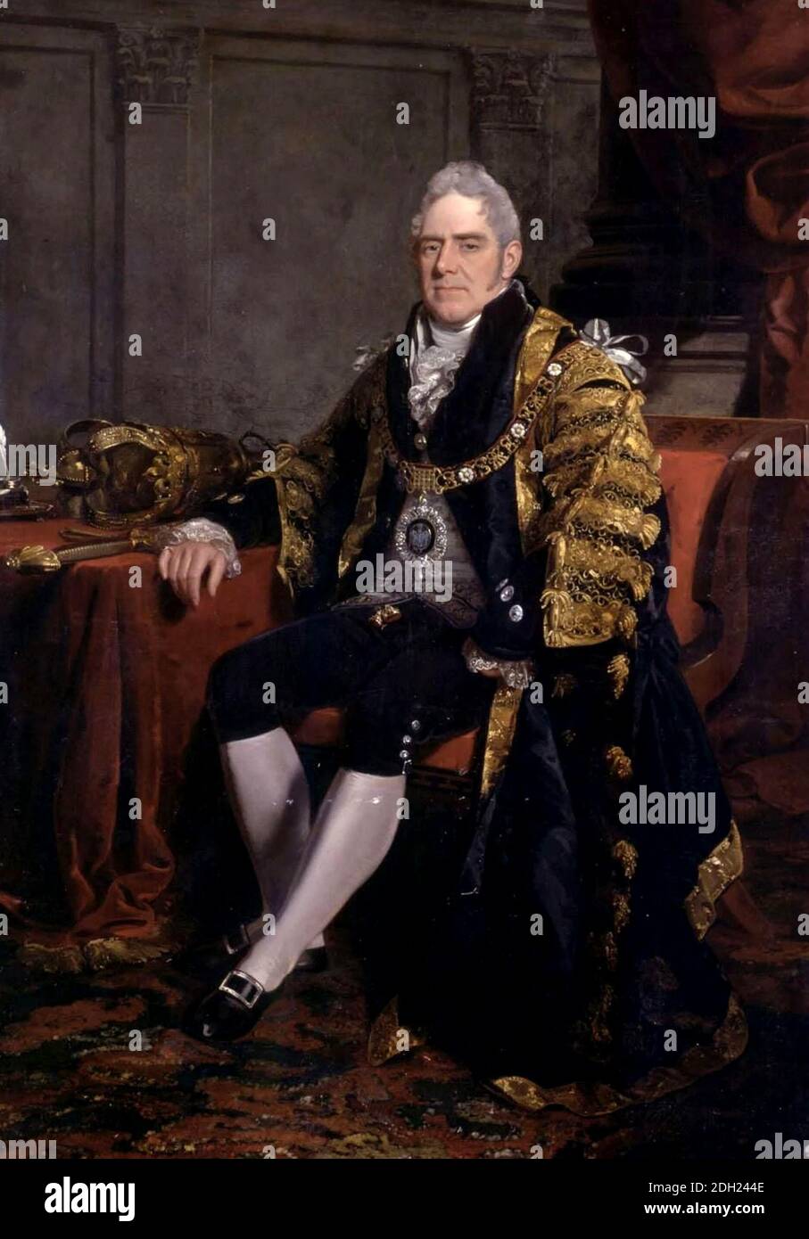 Sir Charles Flower, Lord Mayor di Londra, Sir Charles Flower, 1st Baronet (1763–1834) è stato sindaco di Londra nel 1808. Dipinto di Ramsay Richard Reinagle Foto Stock