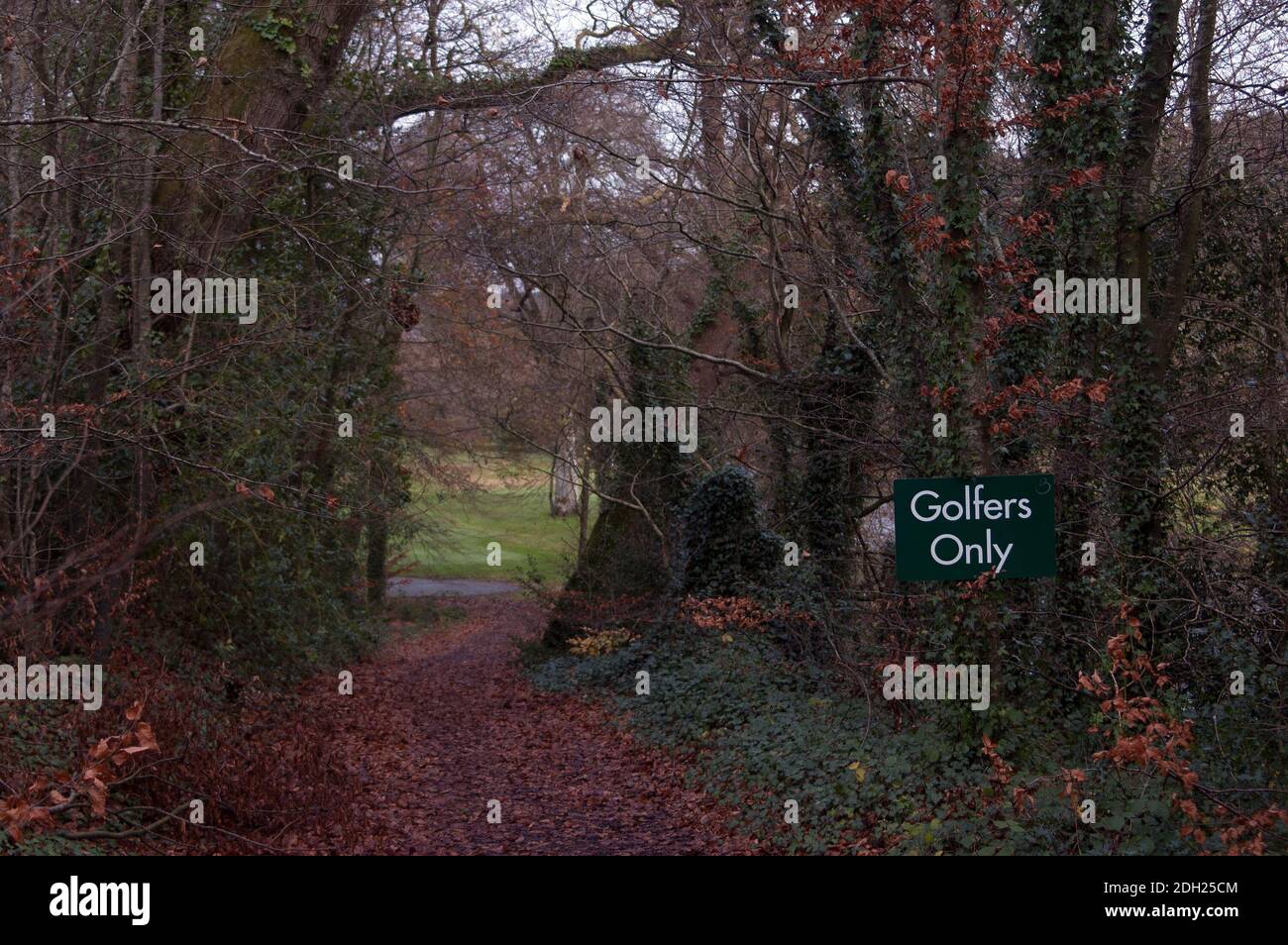 Cartello 'golfers only', Bunclody Golf & Fishing Club, Bunclody, County Wexford, Irlanda, Europa Foto Stock