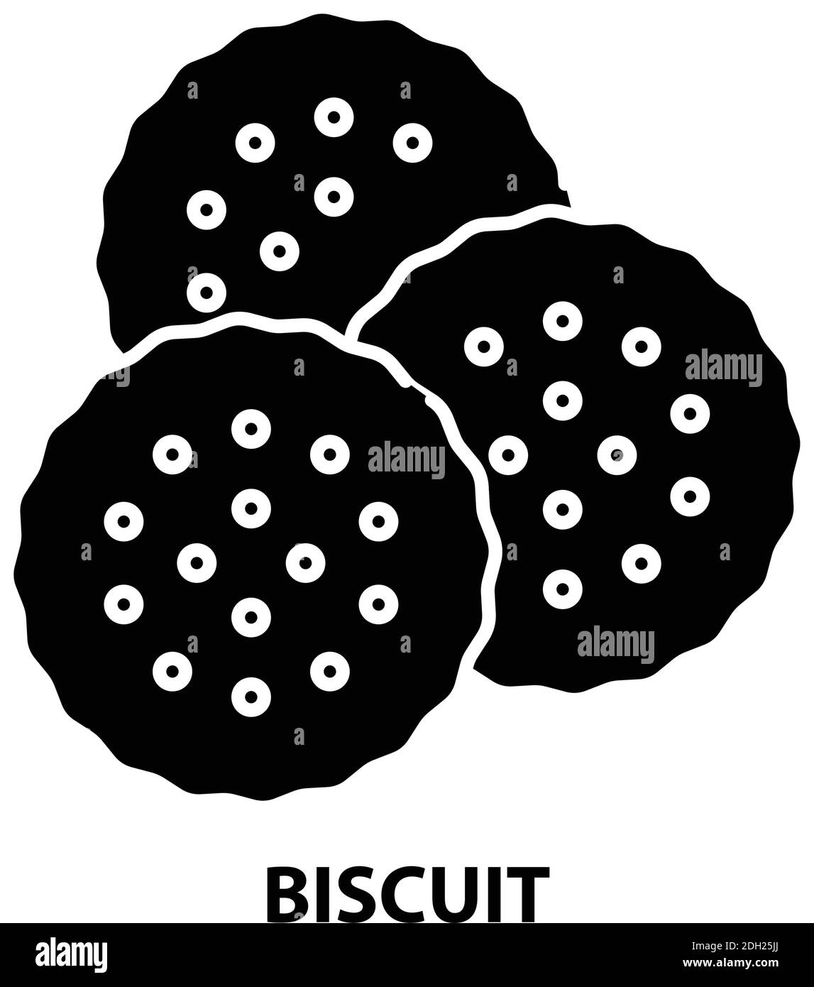 icona simbolo biscotto, segno vettoriale nero con tratti modificabili, illustrazione concettuale Illustrazione Vettoriale