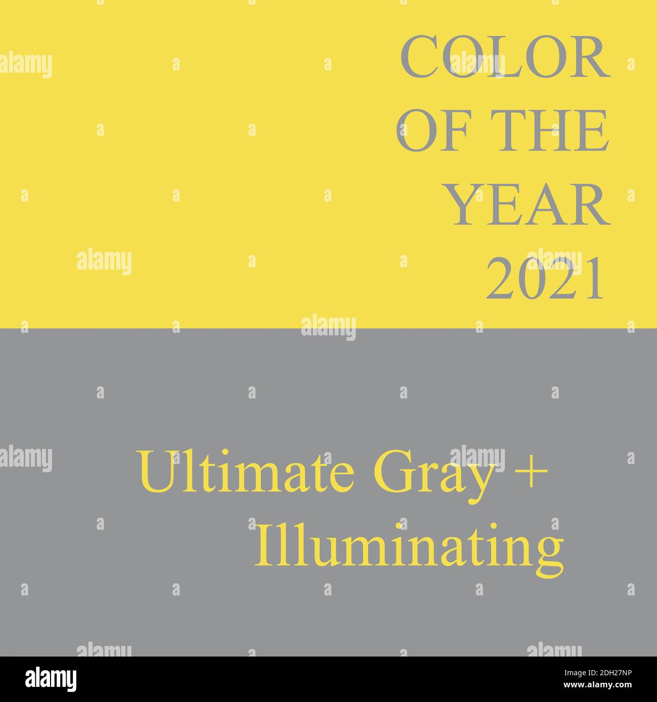 Colore dell'anno 2021, giallo e grigio Foto Stock