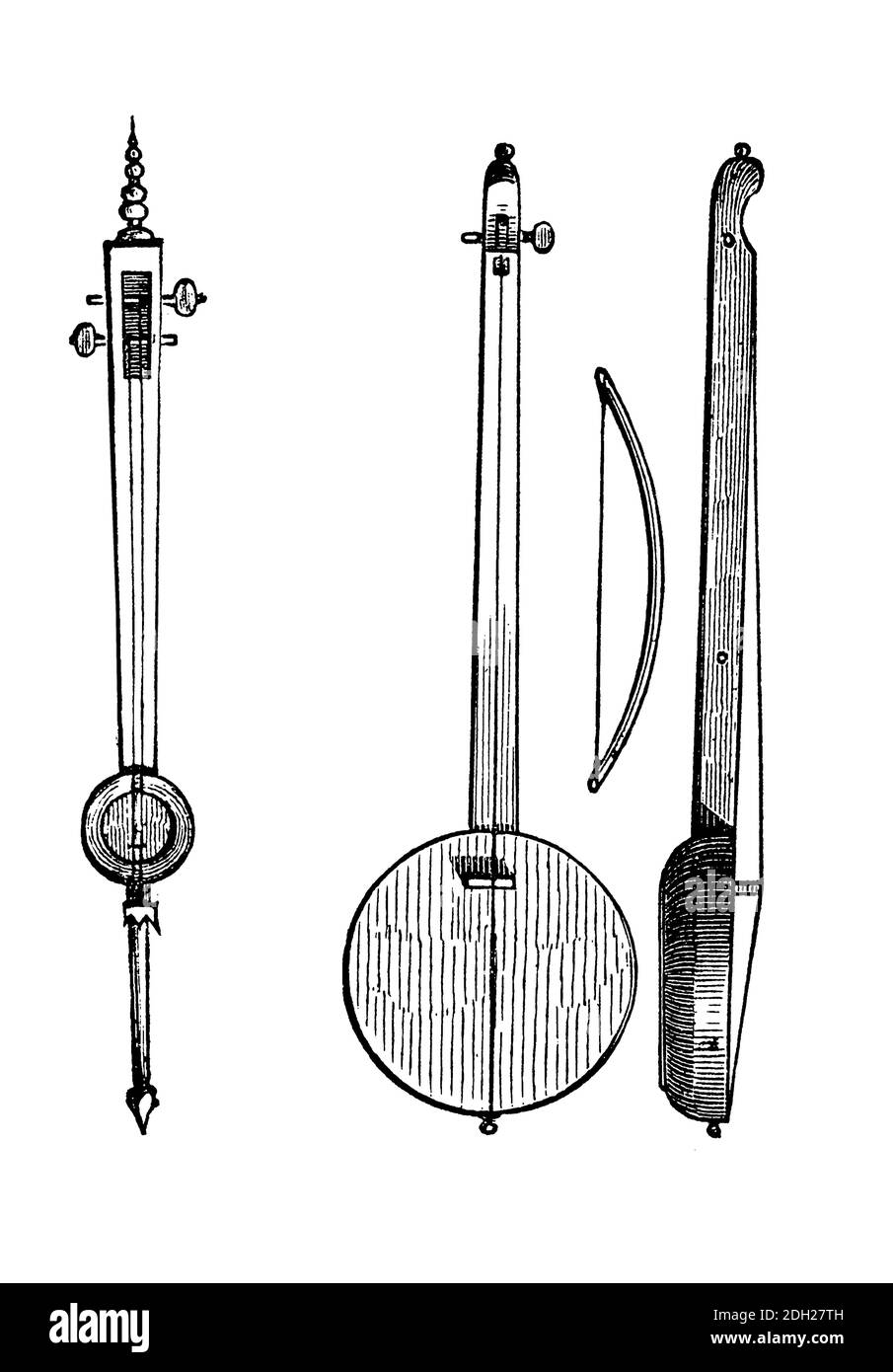 Antichi fiddler arabi con una o due corde Foto Stock