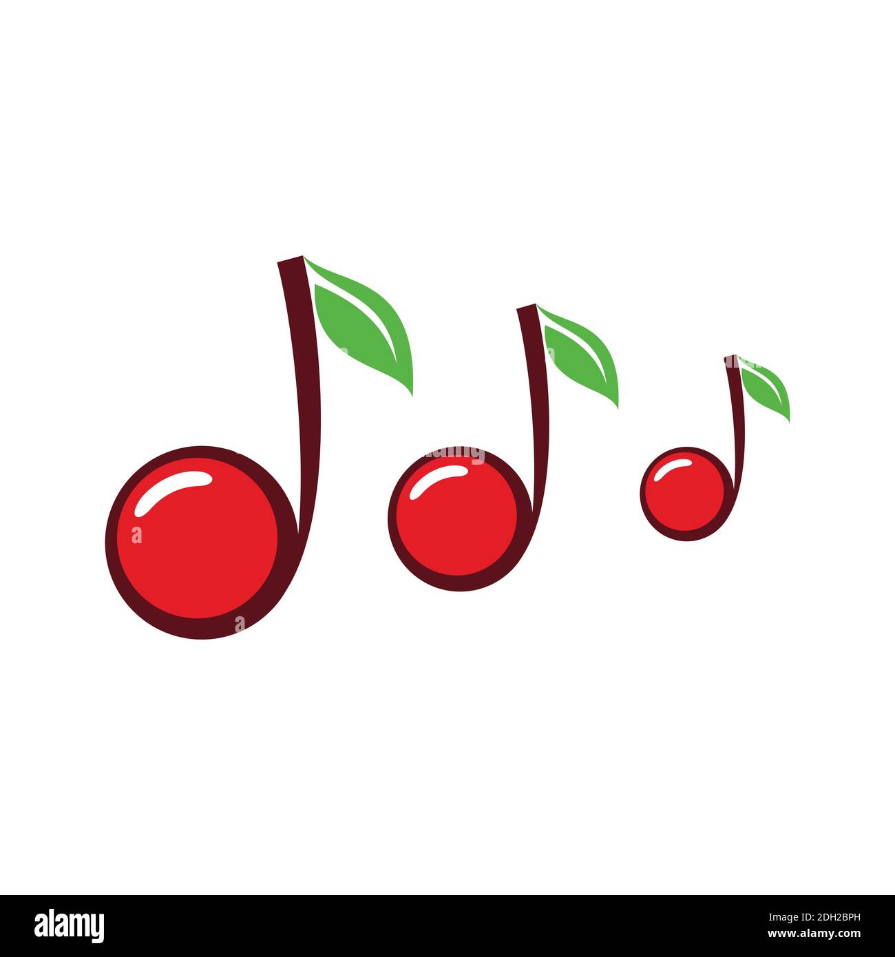 astratto ciliegio musical nota logo icona grafica vettoriale Illustrazione Vettoriale