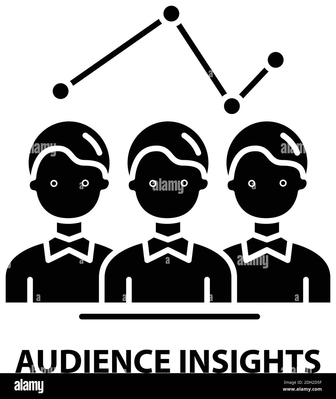 icona di informazioni sul pubblico, segno vettoriale nero con tratti modificabili, illustrazione concettuale Illustrazione Vettoriale