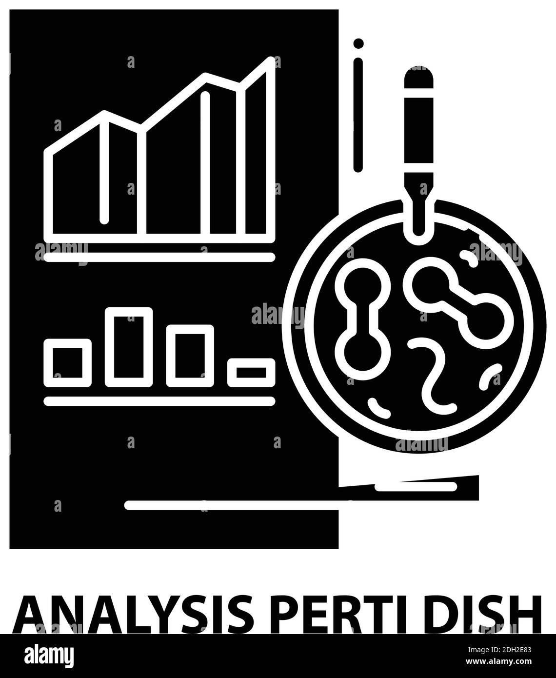 icona del piatto perti di analisi, segno vettoriale nero con tratti modificabili, illustrazione concettuale Illustrazione Vettoriale