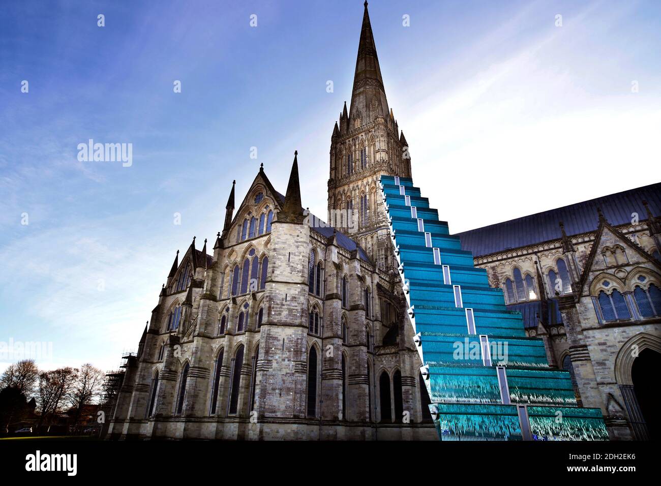 Scalinata di Danny Lane installata presso la Cattedrale di Salisbury, Wiltshire, Regno Unito. Foto Stock