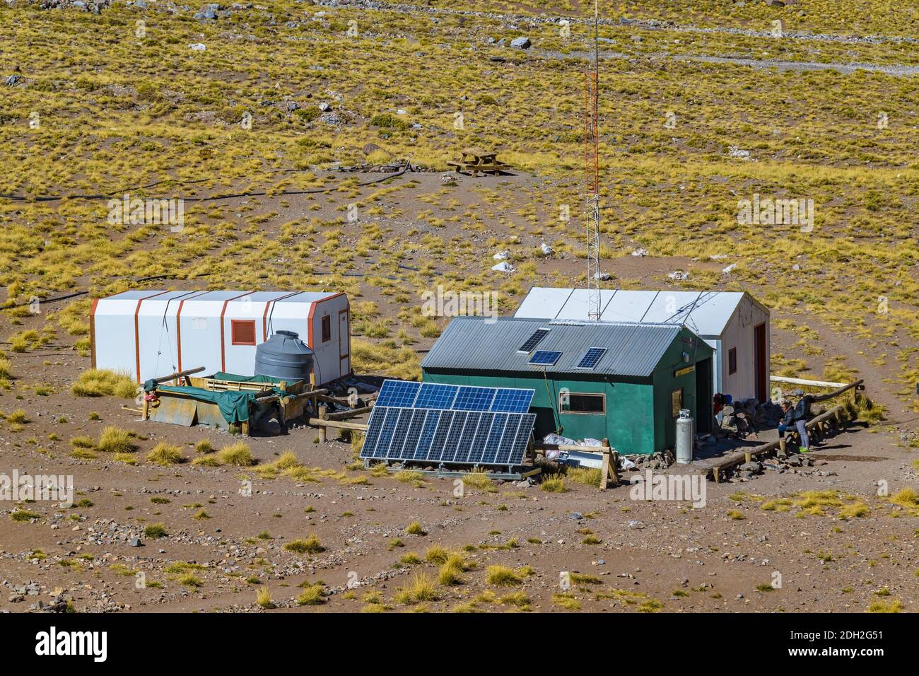 Parco Rangers Camp, Parco Nazionale Aconcagua, Mendoza, Argentina Foto Stock