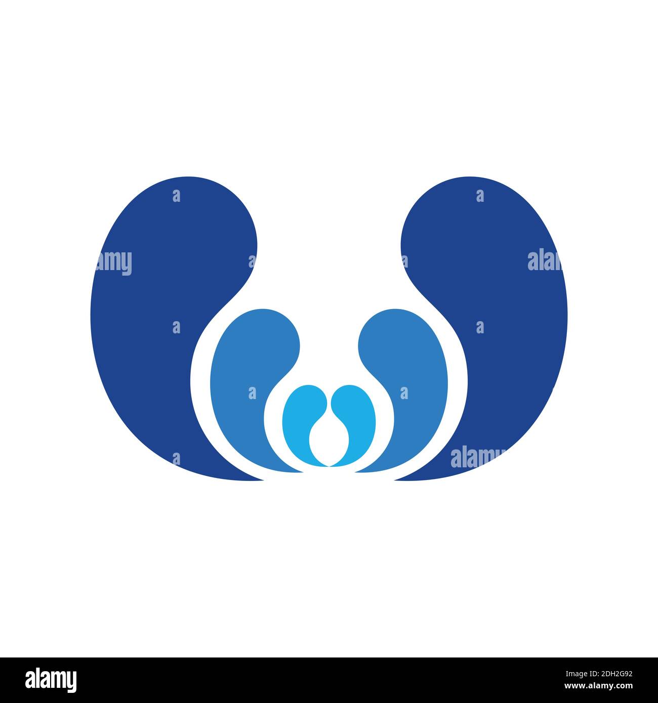 concetto di disegno vettoriale delle icone delle onde astratte della lettera w del logo Illustrazione Vettoriale